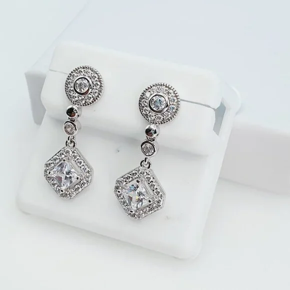 925 Sterling Silver Cubic Zirconia Earrings, U19254851 \